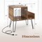 Mid-century Record Player Stand with Power Outlet and Vinyl Divider - 26" x 18" x 27" (L x W x H)